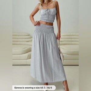 NWT Princess Polly “Fall Back In” Skirt (Blue)